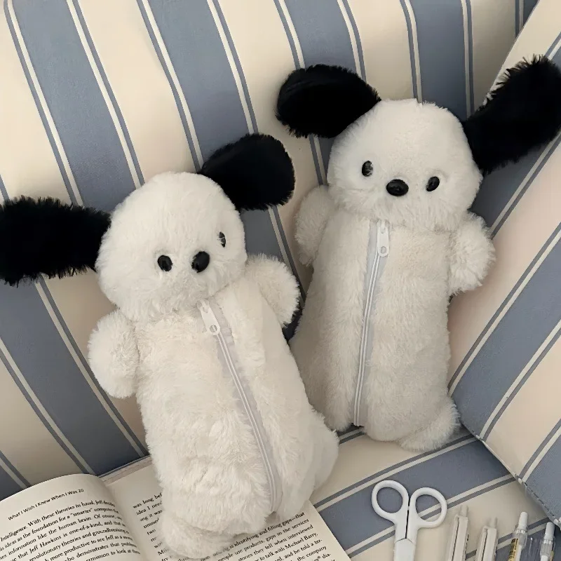 

Мягкий плюшевый пенал для школьных принадлежностей с большой вместимостью, стильный пенал в корейском стиле с изображением щенка для студентов.