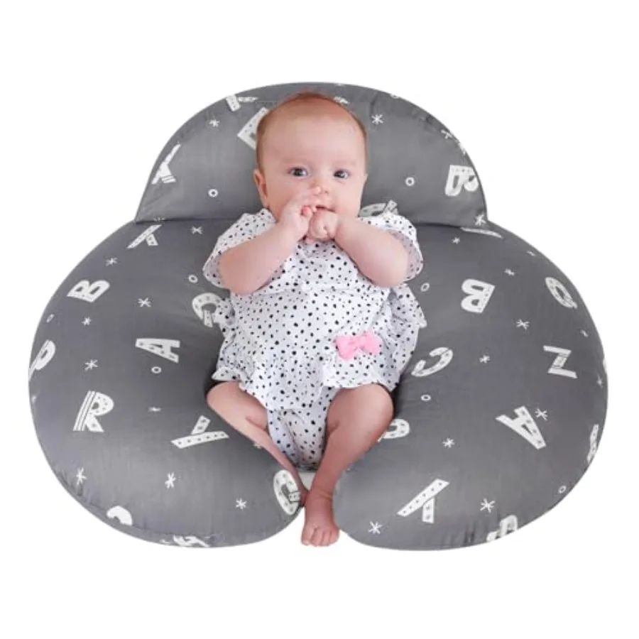 

Подушка для кормления больших размеров: эргономичная, для комфорта и поддержки, облегчает кормление, со съемным чехлом, можно стирать в машинке, Letter Pat