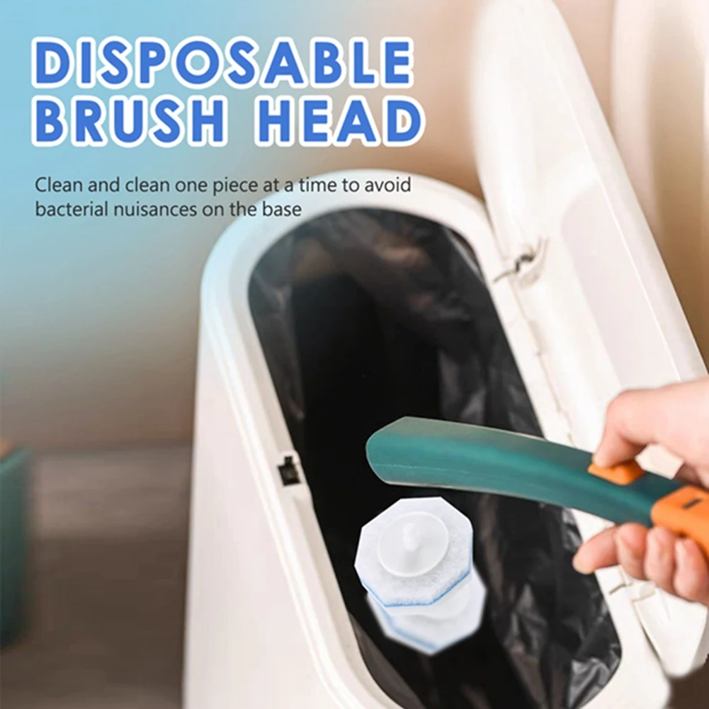 A96K-60Pcs Upgraded Toilet Brush Wand Disposable Toilet Cleaning Wand Heads Compatible Wand Refills