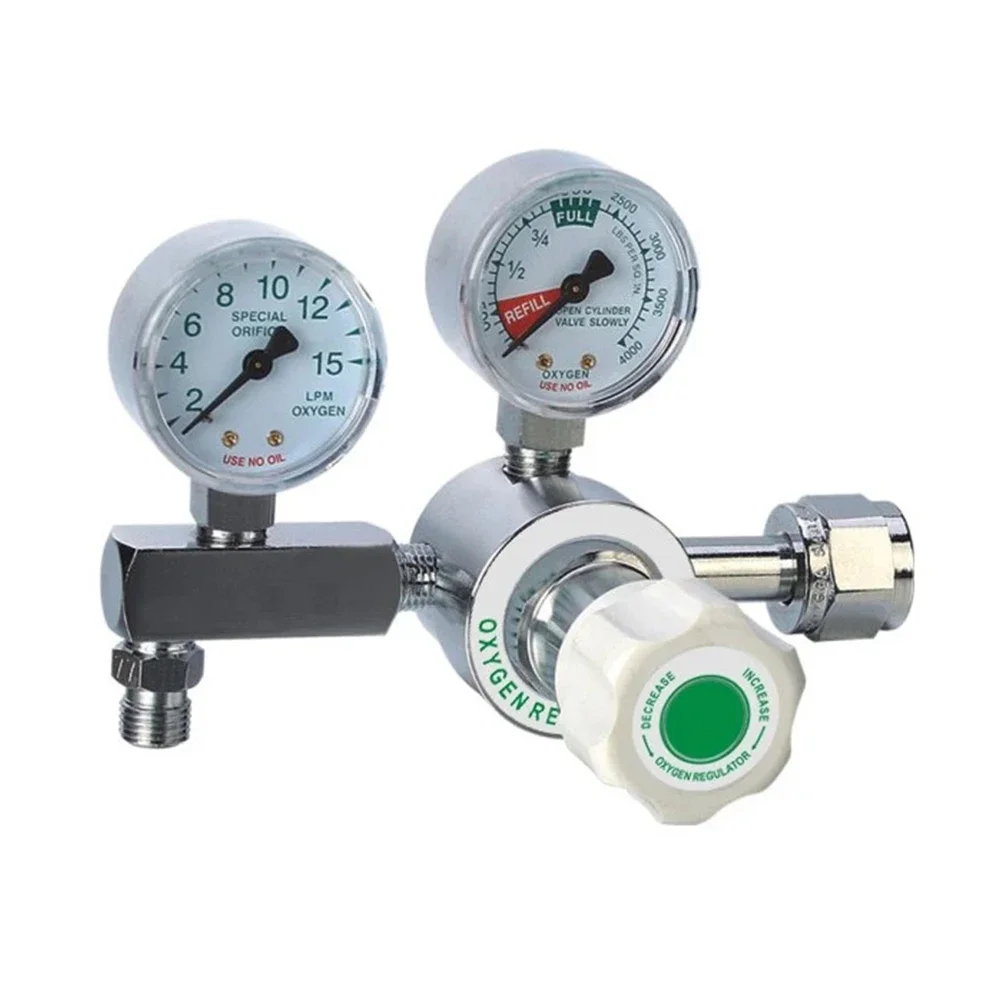 High Pressure Medical Oxygen Regulator CGA540 With Double Gauge Flow Meter Regulator  For for Oxygen Cylinder 4000psi