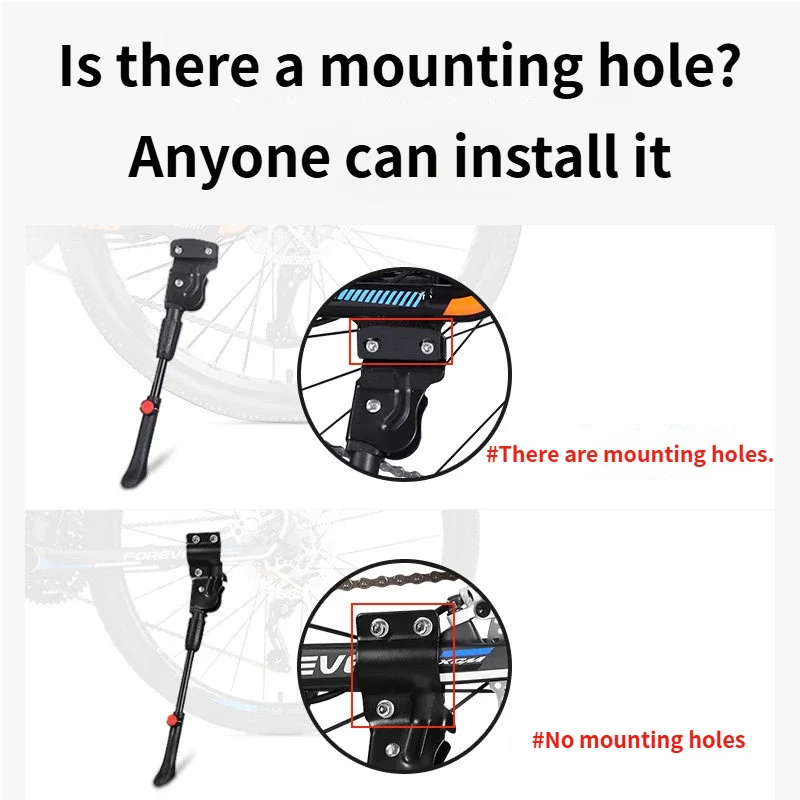 Adjustable Bicycle Kickstand Parking Rack Bicycle Side Support Kickstand for 22 24 26 Inch Mountain Bike
