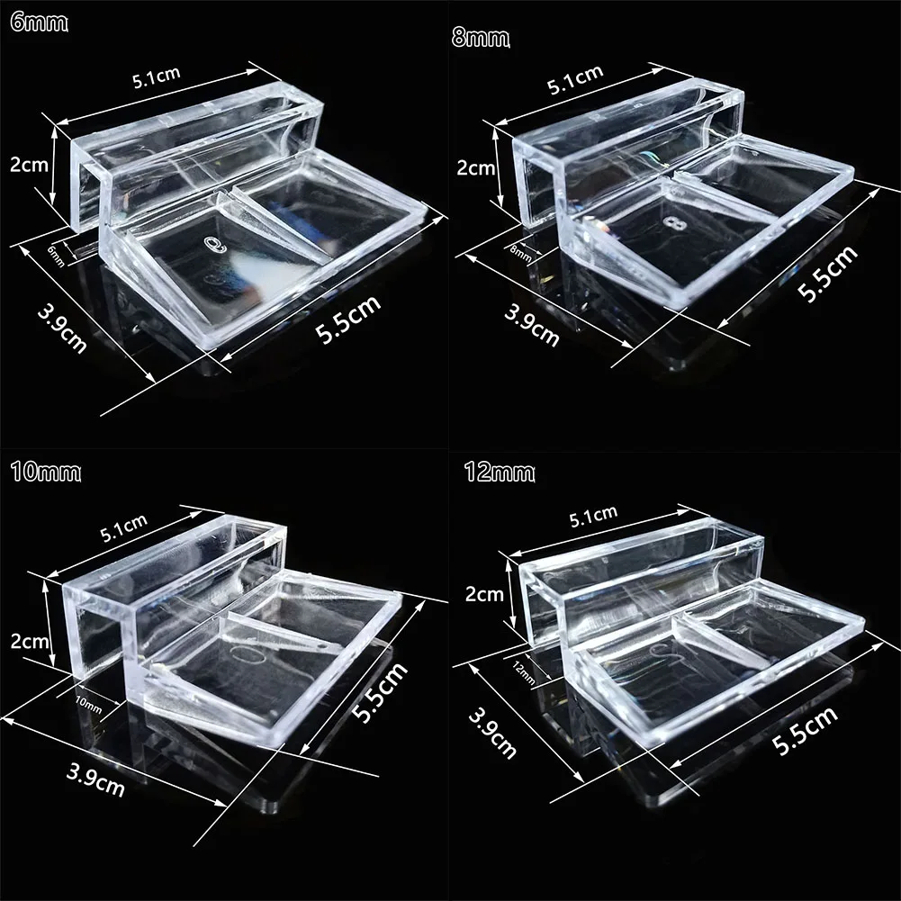 4pcs Clear Acrylic Rimless Aquarium Fish Tank Glass Cover Clip Support Holder 6/8/10/12mm Aquarium Cover Bracket Clip Universal