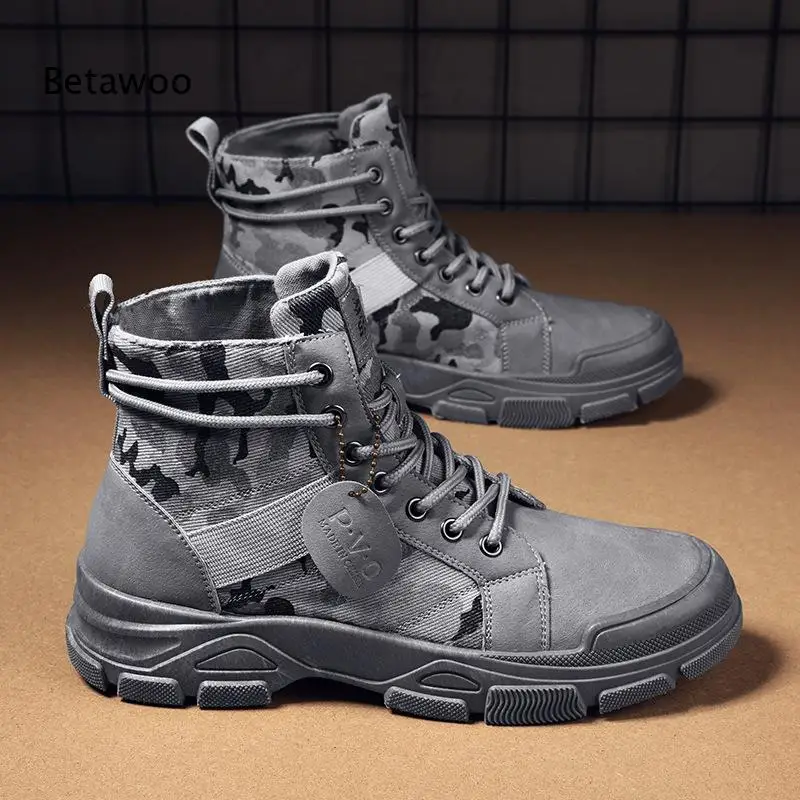 Multi-Tone Rugged-Lug-Sole Urban-Ready Outdoor-Ready Hiking Casual Boots