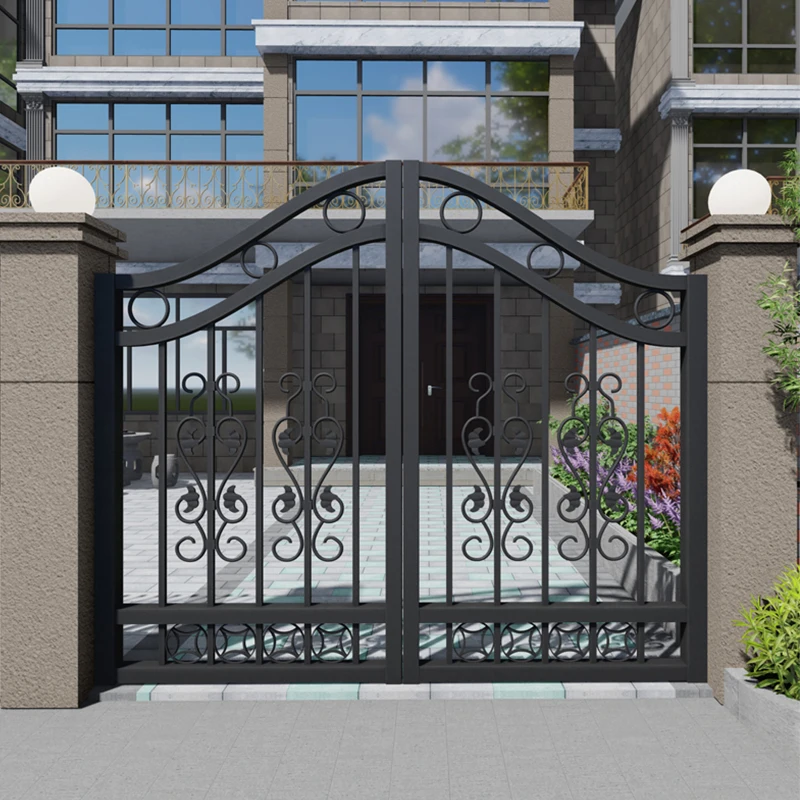 European-style wrought iron gate courtyard door villa door double split gate fence door anti-theft door