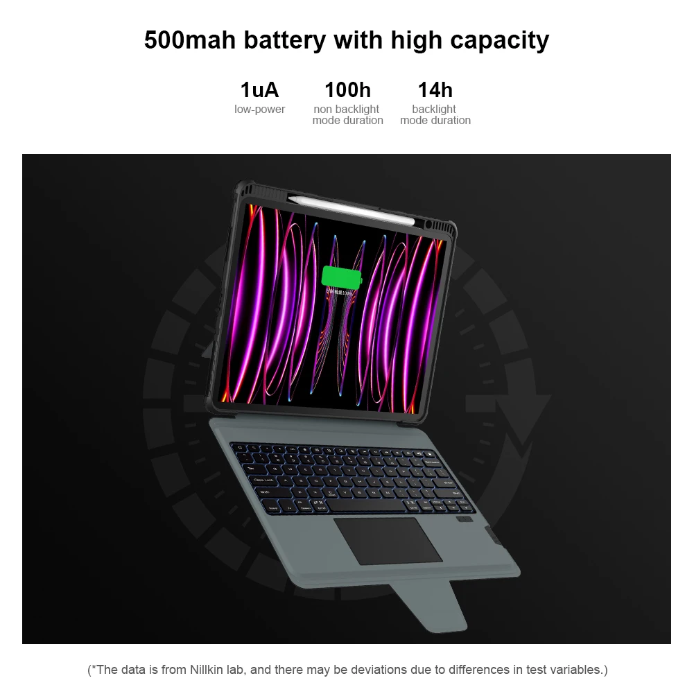 Imagem -06 - Nillkin-case Teclado Mágico para Ipad Pro Capa de Proteção de Lente Magnética Destacável Retroiluminação 12.9 11 Air 4