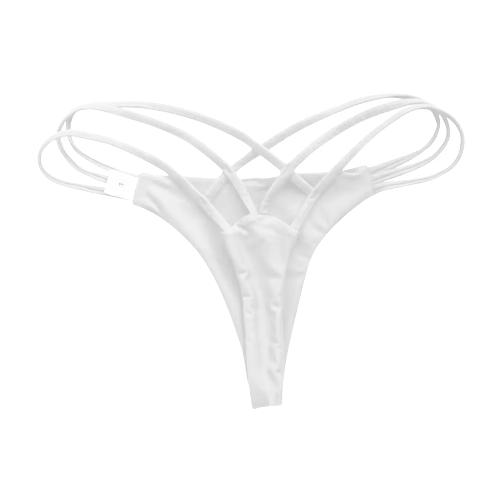 White Colors Briefs Cross Strap Bikinis Bottom Panties Creative Women Sexy Summer Night Party Thong Briefs Swimwear Beachwear image 4