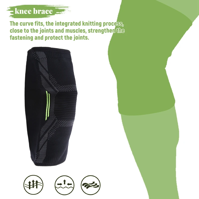 Rodillera deportiva transpirable para baloncesto y fútbol, rodilleras de alta elasticidad para voleibol, soporte de entrenamiento, protección