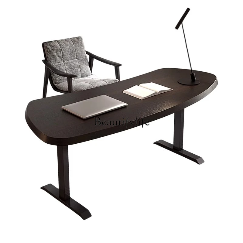 

Italian light luxury solid wood desk simple home study computer desk writing desk modern