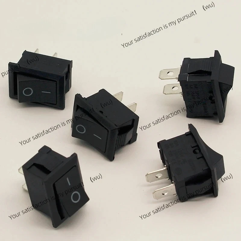5PCS/Lot black button mini switch 6A-10A 110v 250v KCD1 2Pin snap-on/off rocker 21MM * 15MM