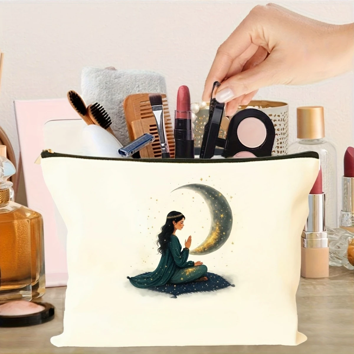 

Косметичка для Рамадана, несессер для женщин, подарочная сумка на Ид, подарок на Ид Мубарак, подарочная сумка на Рамадан, косметичка для мусульманок