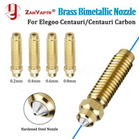 1-10pcs Elegoo Centauri/Centauri Carbon Brass Bimetallic Nozzle 0.2/0.4/0.6/0.8mm Hotend Nozzles For 3D Printer Replacement Part