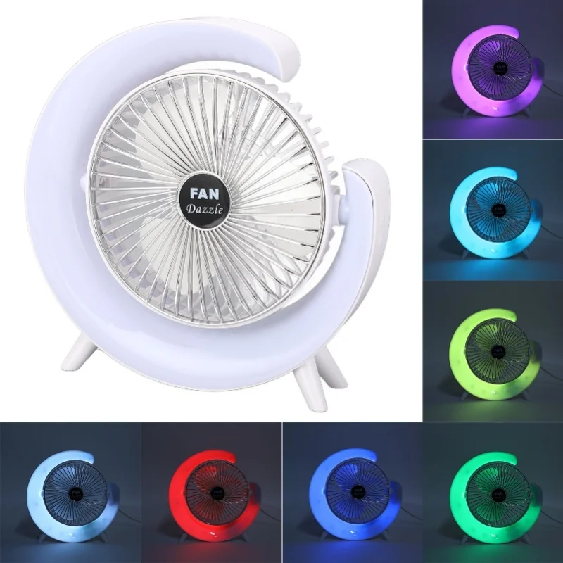 

Настольный вентилятор, красочные ходовые огни, перезаряжаемый через USB, сильный ветер, вентилятор с циркуляцией воздуха для домашнего офиса, спальни, общежития