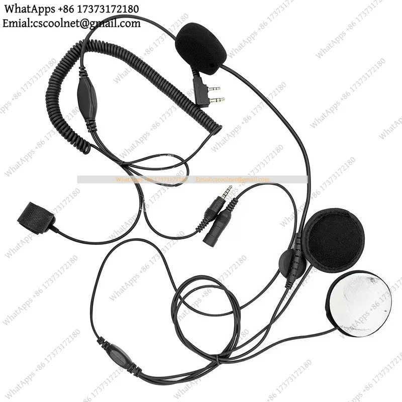 Two Pin Finger PTT Headphone Walkie Talkie Microphone Woki Toki Earphones for Motorcycle Helmet