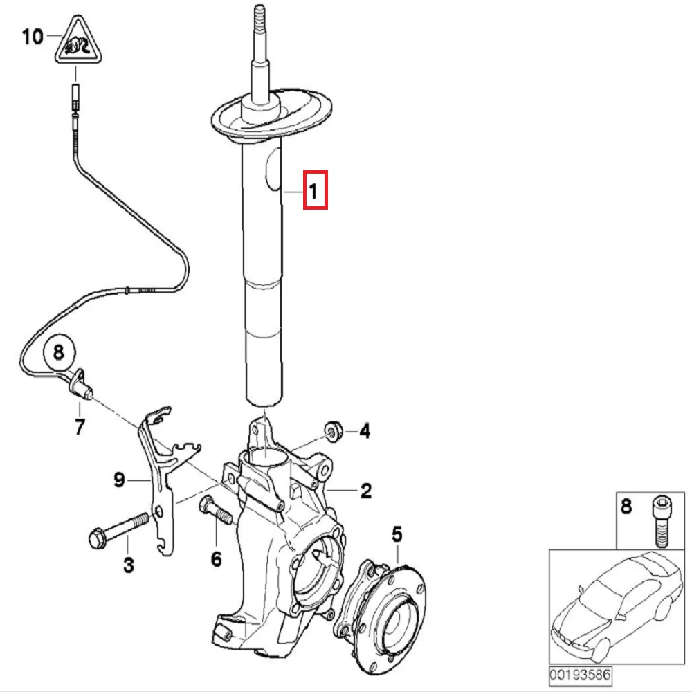 Front Left or Right Suspension Shock Absorber Core Strut For BMW E60 E61 525i 528i 535i 550i 2WD 2004-2010 Without ADS