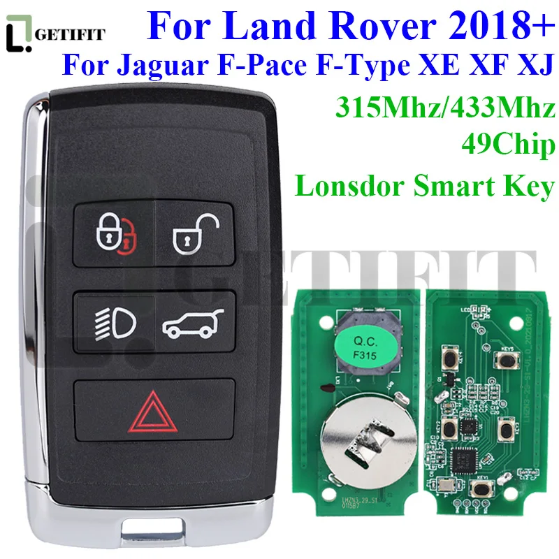 Auto Key Lonsdor Smart Car Fob For Jaguar F-Pace F-Type XE XF XJ For Land Rover LR2 LR4 315MHz/433MHz Support K518 2018-2021