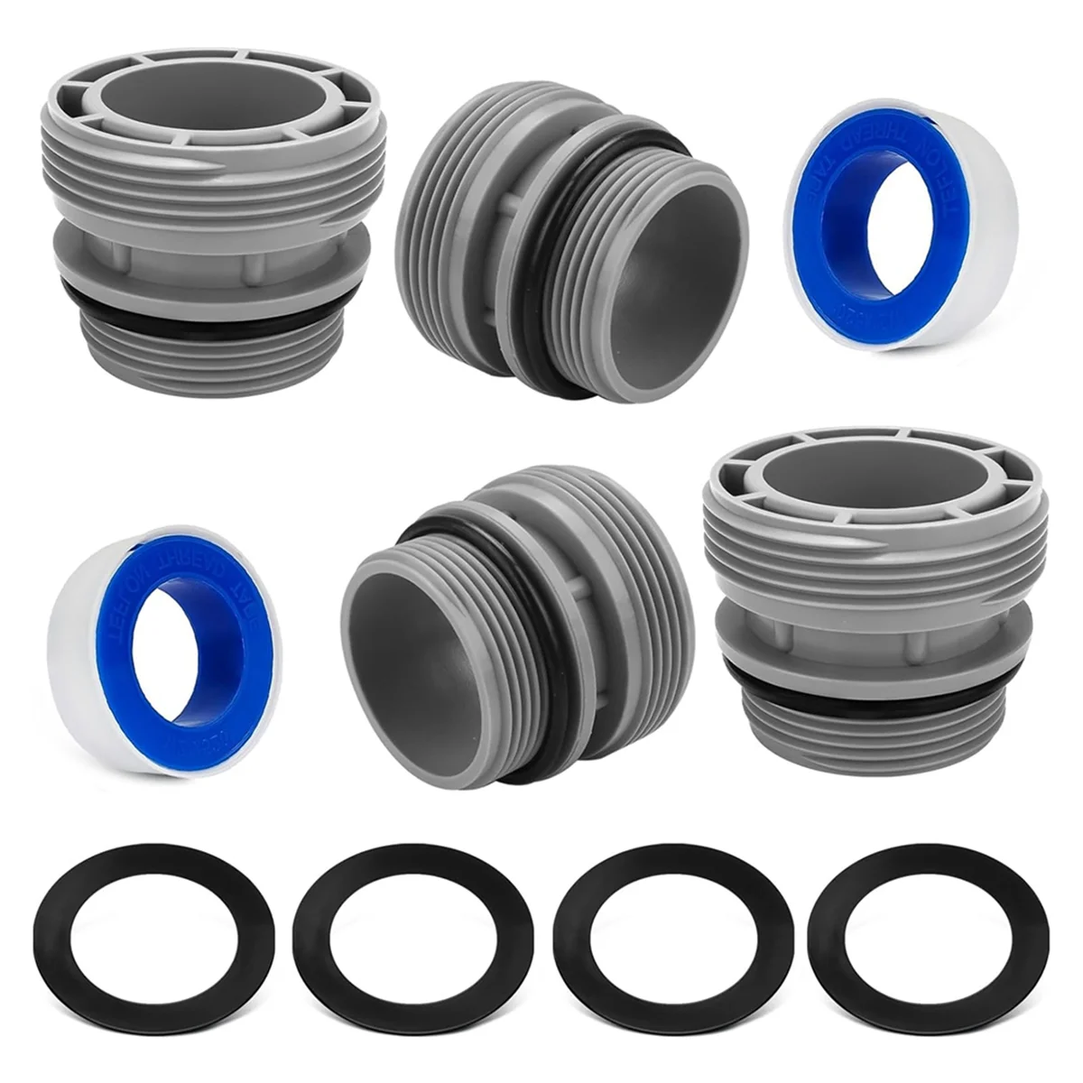 

UJVS-4 Pack Pool Hose Conversion Adapters Kit for Intex & Coleman Pools, 4560 40mm Hose to 1 1/2 Inch Filter