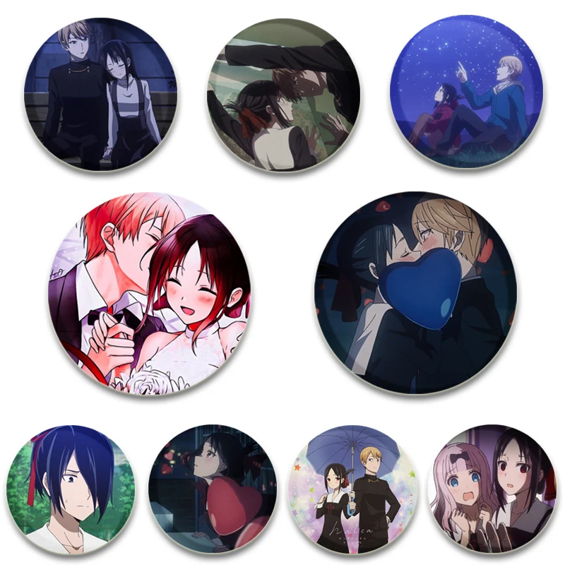 

58mm Anime Kaguya-sama Love Is War Badge Simple Button Pins Snap Brooch Daily Fashion Decoration Birthday Anniversary Ideal Gift