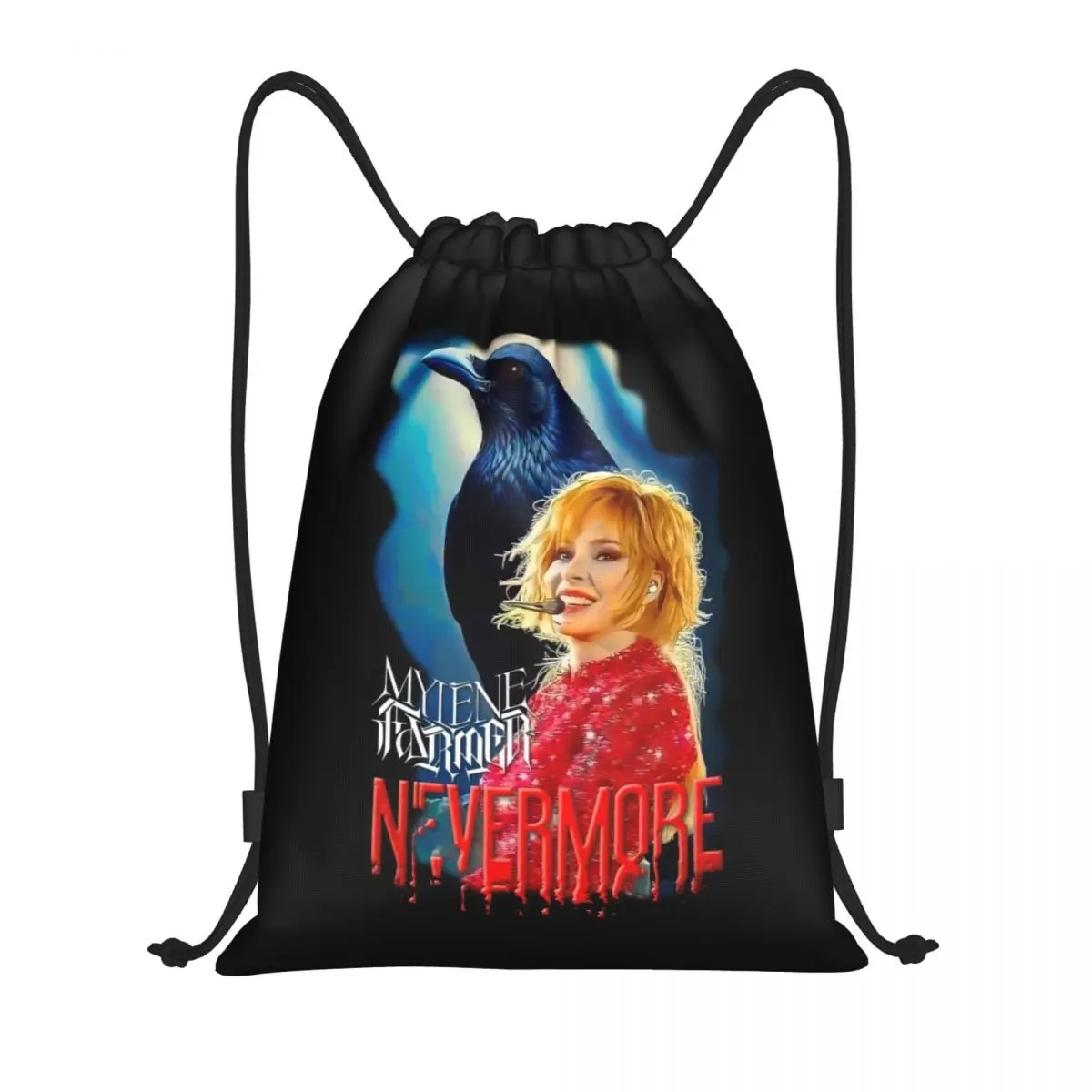 

Custom Mylene Farmer French Singer Actor Drawstring Backpack Bags Women Men Lightweight Gym Sports Sackpack Sacks for Yoga