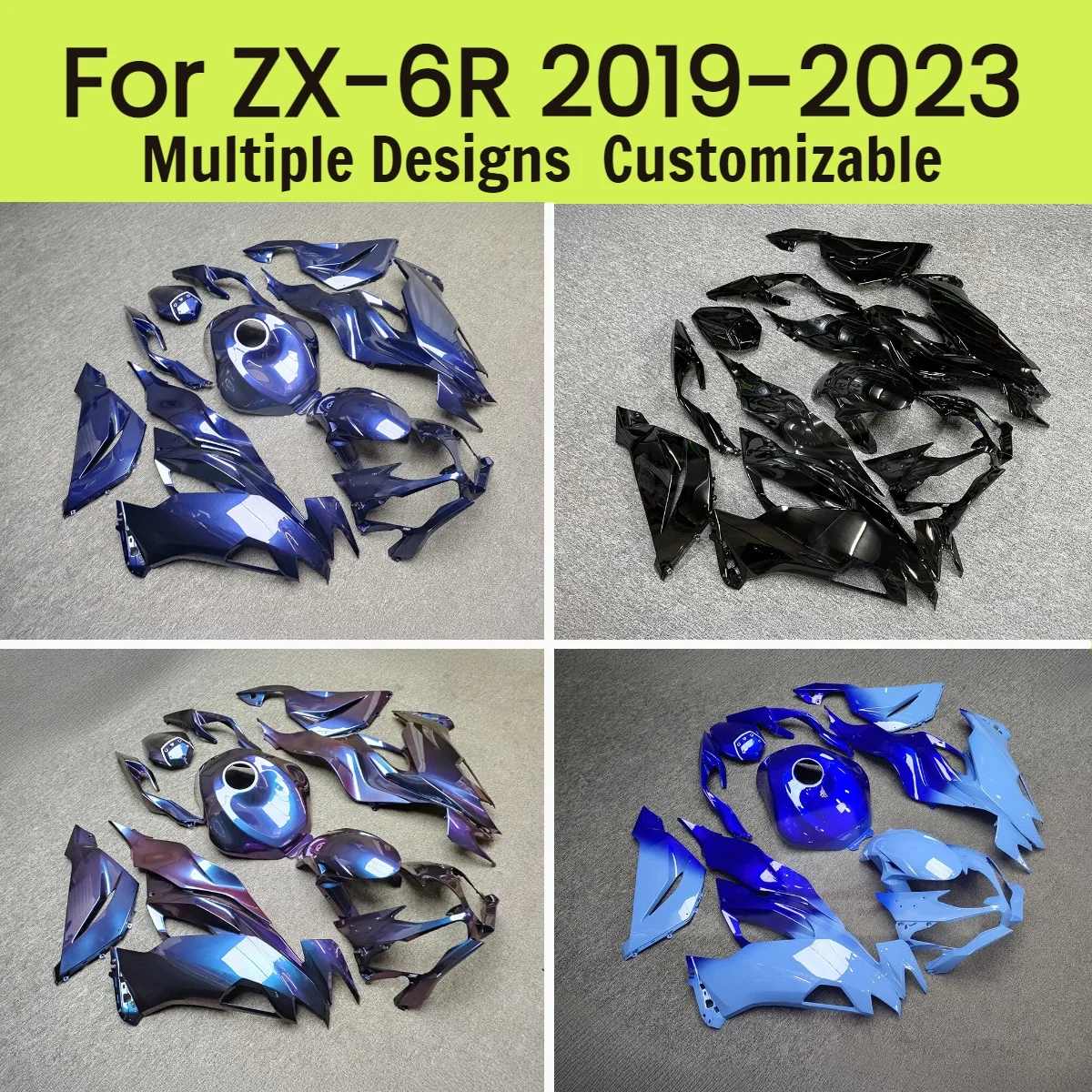 

ZX 6R 2019-2023 Body Parts Fairing Kit for Kawasaki ZX6R 19-23 Motorcycle ABS Custom Fairings Panel Fit