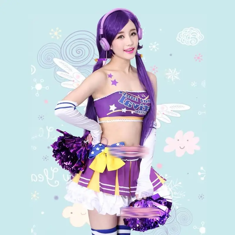 

In Stock! Lovelive μ's Cos Tojo Nozomi Cosplay Cheerleader Outfit Costume Party Women Skirt G
