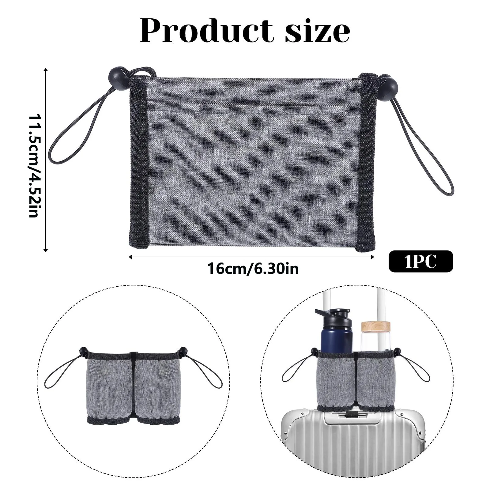 1pc Travel Luggage Cup Holder Durable Free Hand Suitcase Drink Bag Travel Milk Tea Coffee Mugs Holder Fits All Suitcase Handles