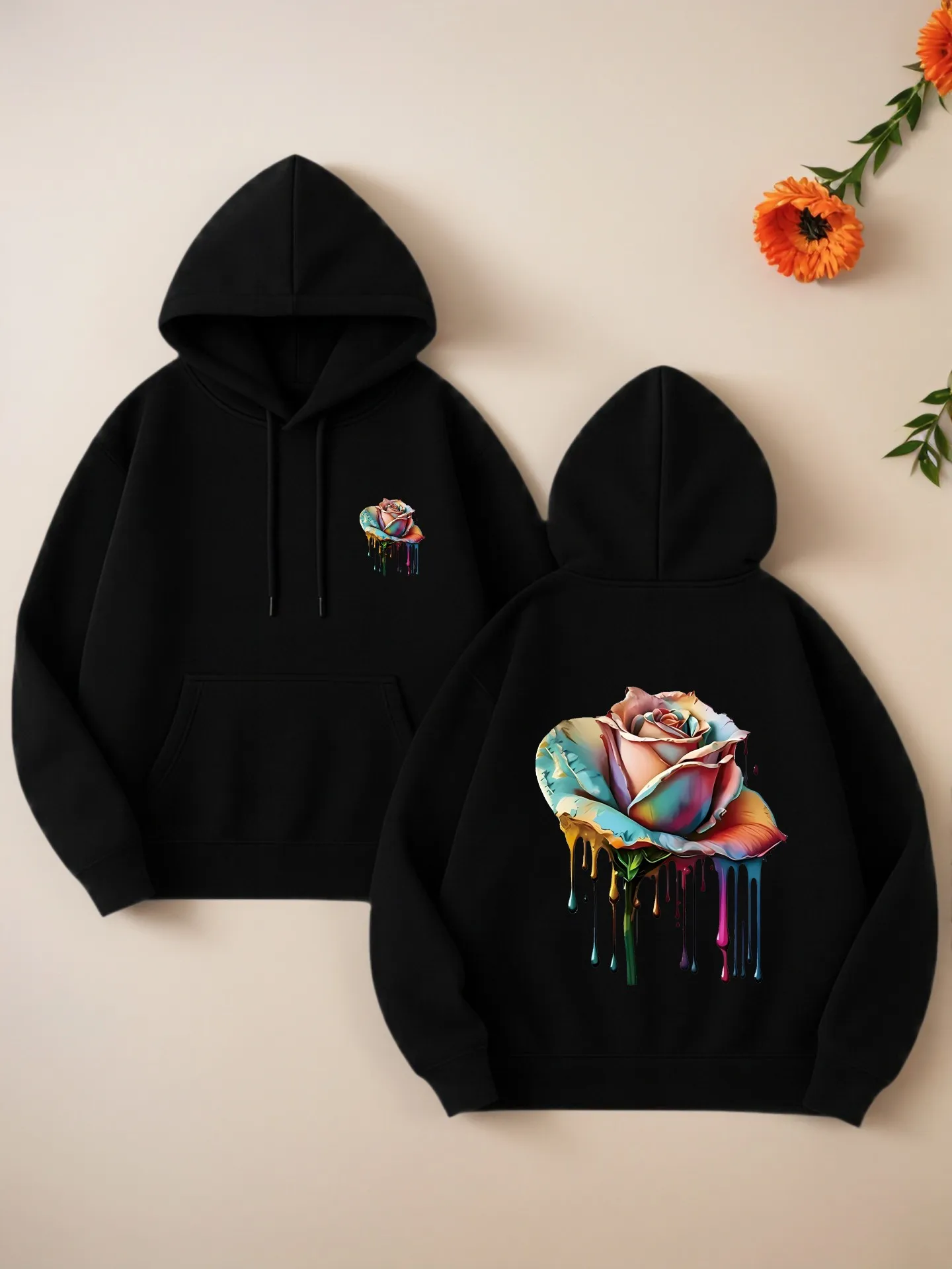 

Женская толстовка с графическим рисунком, эстетический дизайн с цветочным рисунком, мягкая ткань, повседневная повседневная одежда, для подростков