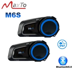 Maxto M6s Motorcycle Helmet Bluetooth Headset IntercomMeters Supports Music Sharing Distance 1000 meters IP67 Waterproof