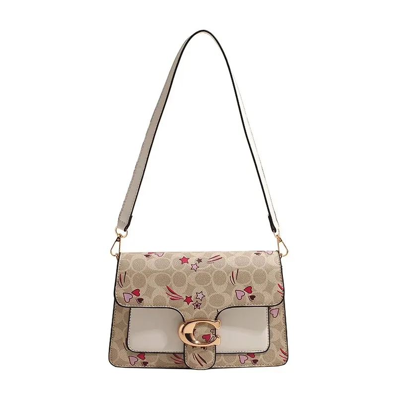 Sac à bandoulière Floral cousu d'été 2025, sac à main sous les bras Boutique pour femmes, sac boîte à rabat Convertible