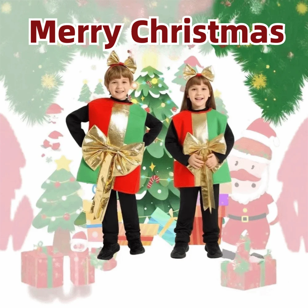 Costume Cute Christmas Costume Bow Creative Christmas Dress-Up Performance Costume Christmas Dress-Up