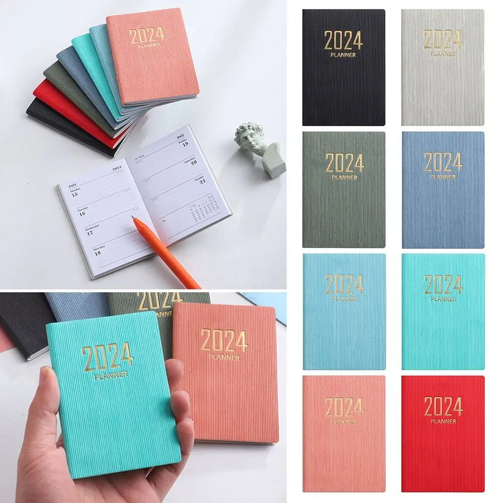 2024 A7 Mini Portable Agenda Book Diary Weekly Planner Notebooks To Do List English Notepad With Calendar School Office Supplies