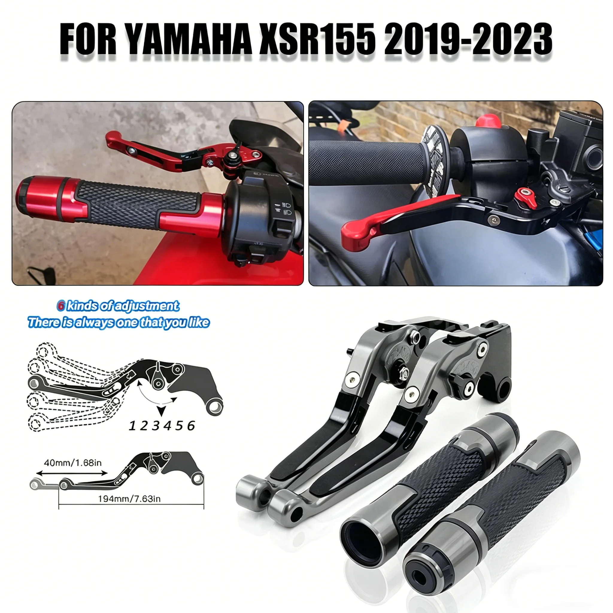 

For Yamaha XSR155 2019-2023 Motorcycle Brake Clutch Levers Nice CNC Folding Adjustable Clutch Brake Levers Handles Grips Kit