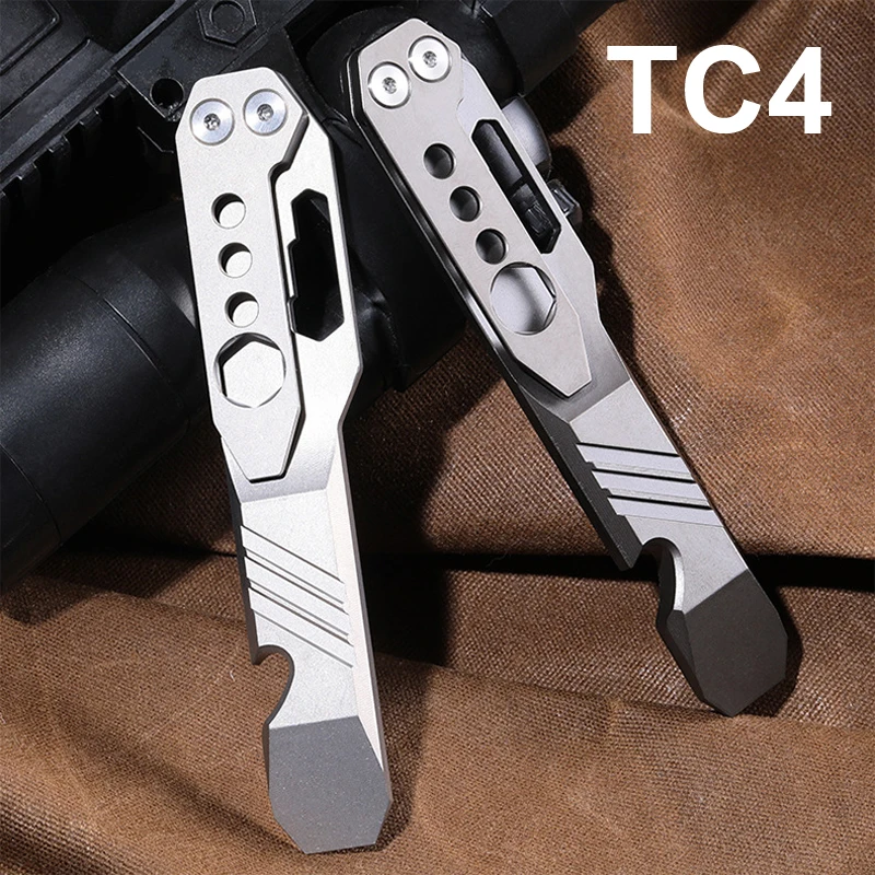 

Titanium Alloy Multifunctional Bottle Opener,Wrench,Pry Bar,Ultra Lightweight Portable,EDC Small Tool,Outdoor Camping Hiking