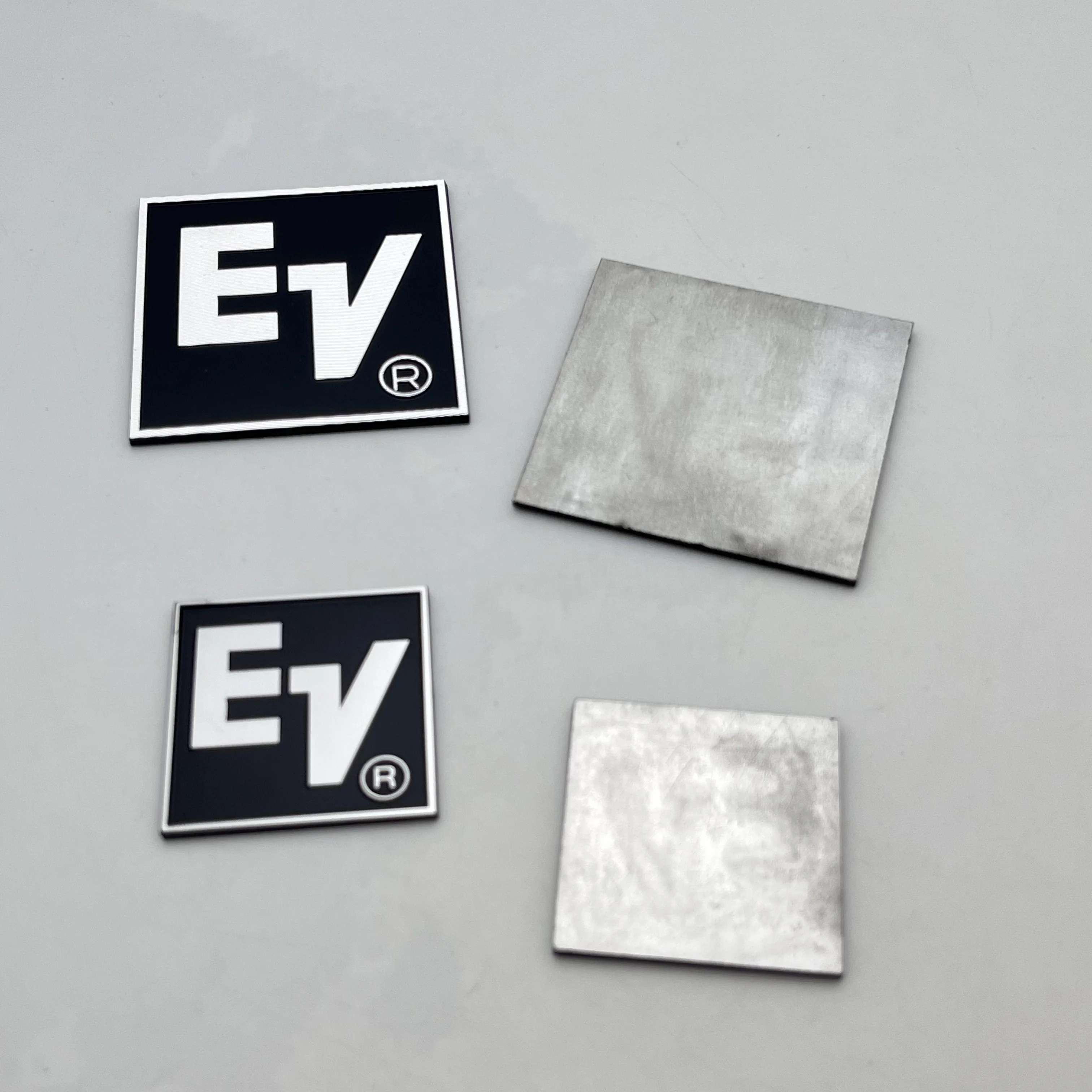 2pcs 5pcs 10pcs 35x35mm 50x50mm Metal EV Logo Signage Sign Nameplate Fit For Audio Amplifier Speakers Loudspeaker Horn Styling