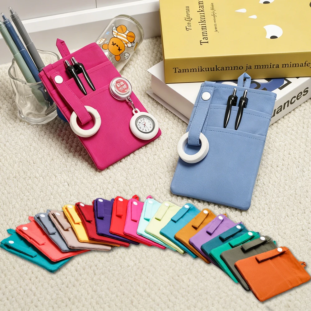 Solid Color Quick-dry Nurse Pocket Organizer Polyester Spandex Pouch Pen Holder Clip-on Utility Pocket for Pens P-TLSG-01