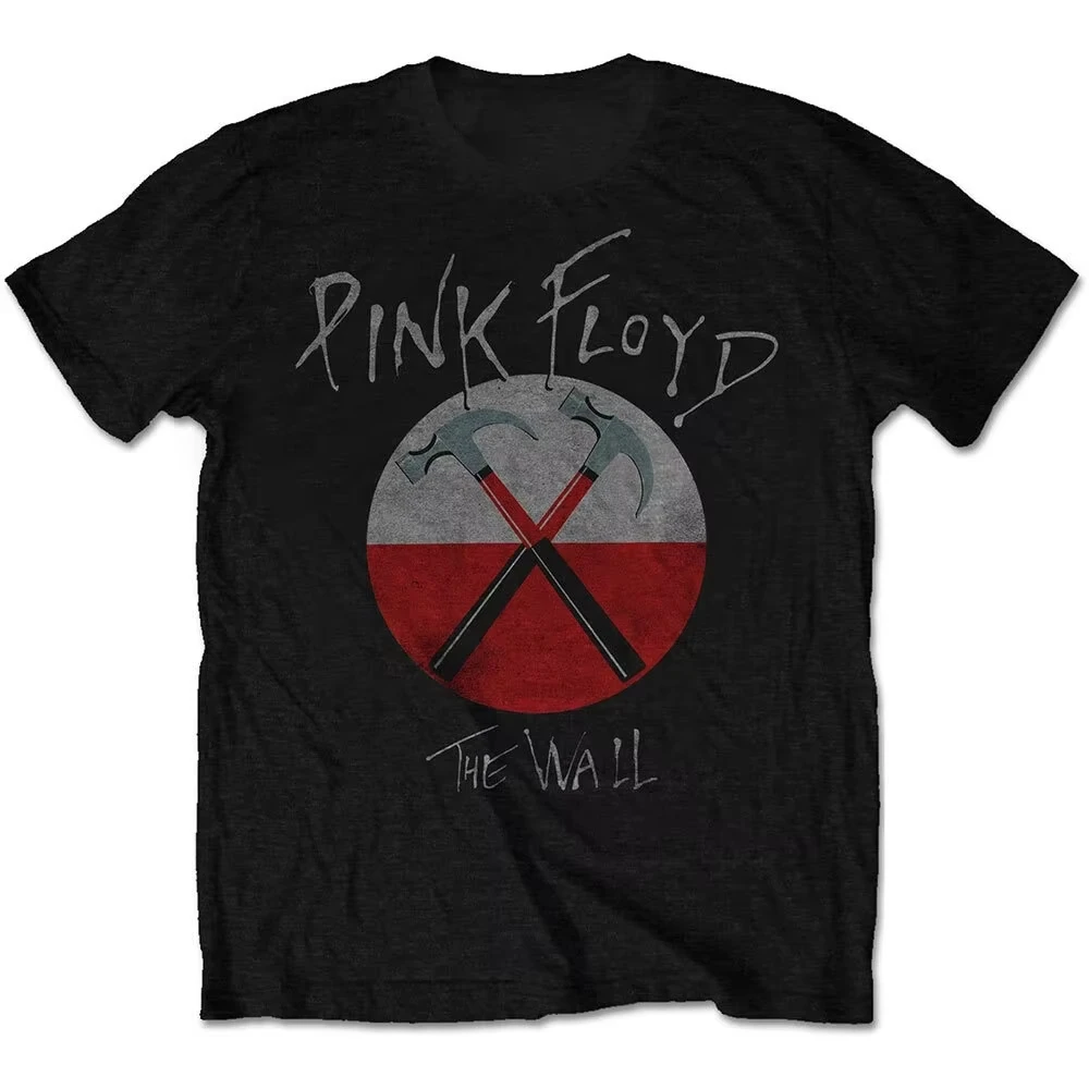 Camiseta Pink Floyd The Wall Hammer Rock Band, oficial, negra, nueva, de manga corta y cuello redondo para hombre, éxito de ventas de verano