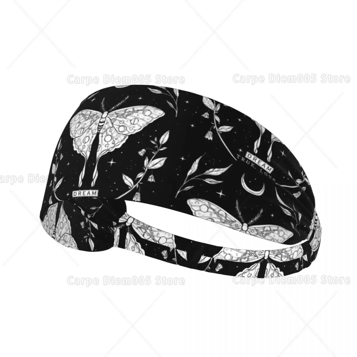 

Gothic Moth Sweatbands Sports Headband,Breathable Sport Yoga Workout Turban Headband for Women Men Hair Accessories