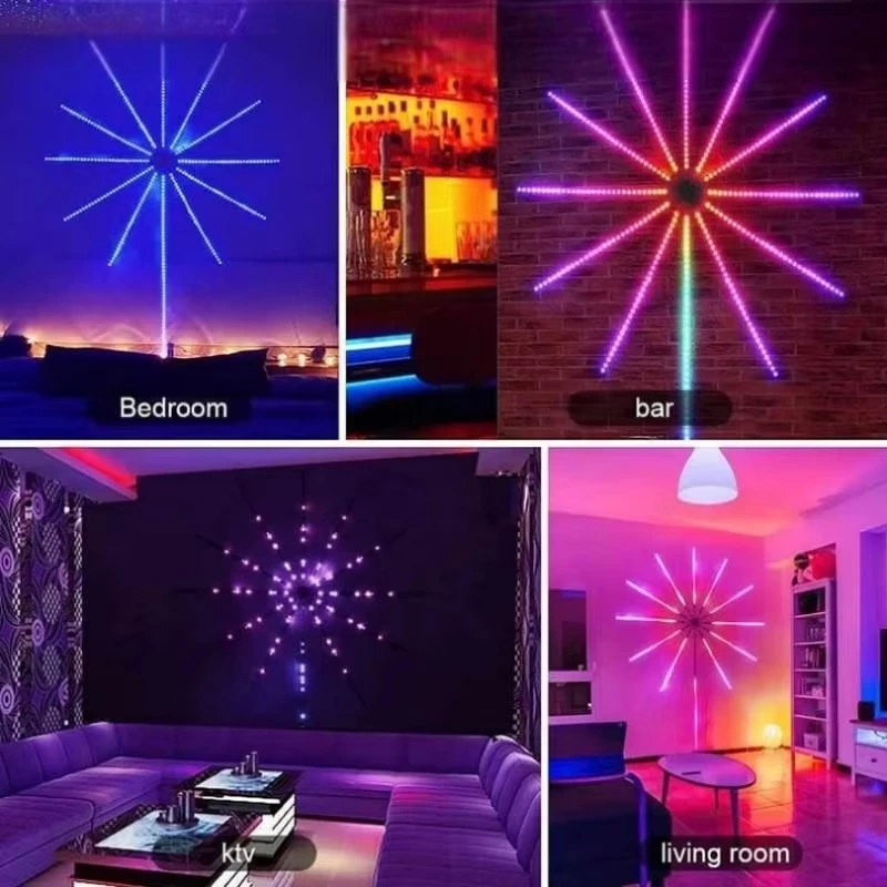 Firework Strip Lights LED Bluetooth App Control Neon Strip Wedding Christmas Rgb Neon String Light Bedroom Decor Dream Light