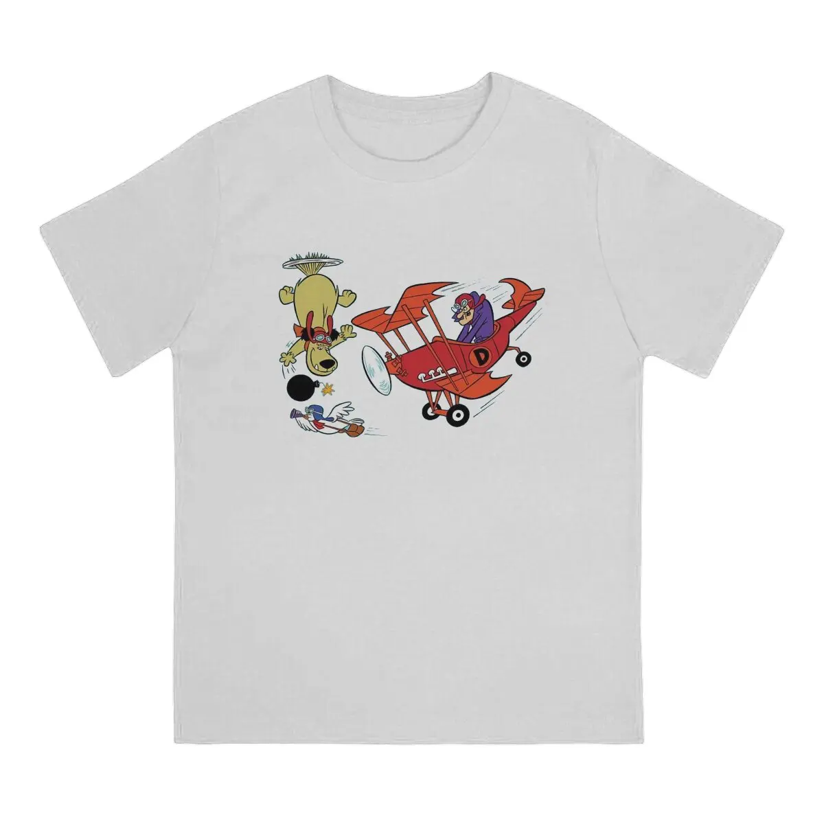 Plain Wacky Races 60s Cartoon Polyester T Shirt Punk O-Neck TShirt Harajuku Short Sleeve