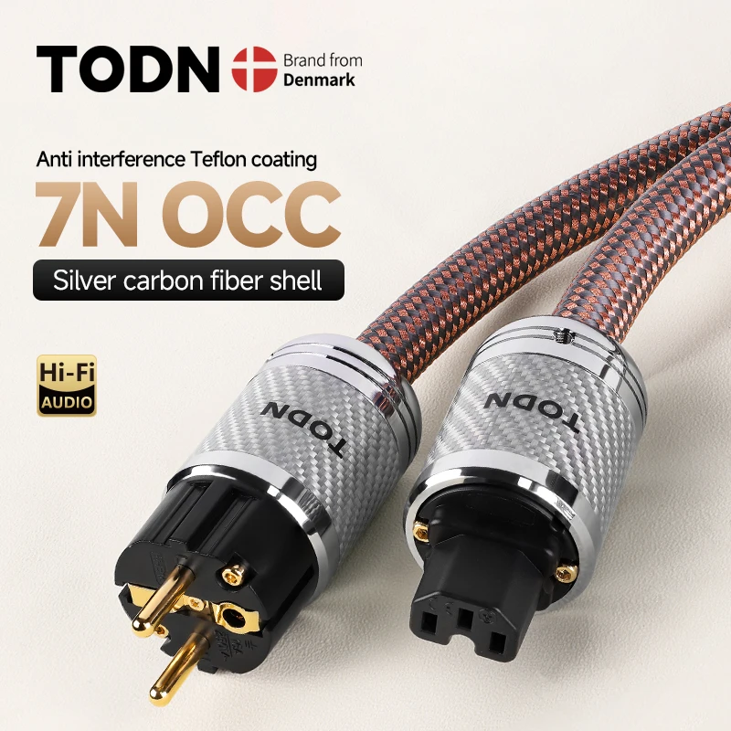 TODN 하이엔드 전원 케이블 하이파이 7N OCC EU/US 시리즈 금도금 커넥터 카본 파이버 쉘 오디오파일 오디오 전원 코드 TODN 하이엔드 전원 케이블 하이파이 7N OCC EU/US 시리즈 금도금 커넥터 카본 파이버 쉘 오디오파일 오디오 전원 코드