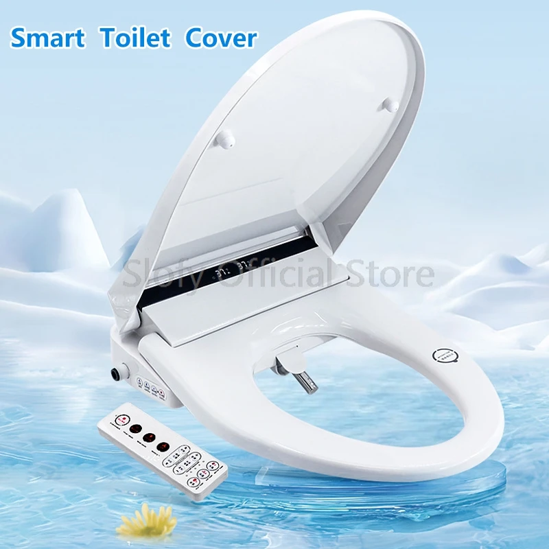 Smart Toilet Cover Dryer Water Wind Temperature Universal Toilet Lid Remote Control  Electric Smart Bidet For Bathroom Smart WC