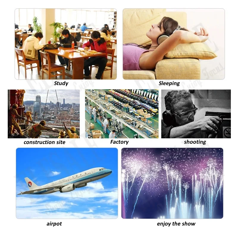 Foldable Anti-Noise Head Earmuffs Sound Reduction Ear Protector Work Safety Study Shooting Drumming Mowing Hearing Protection