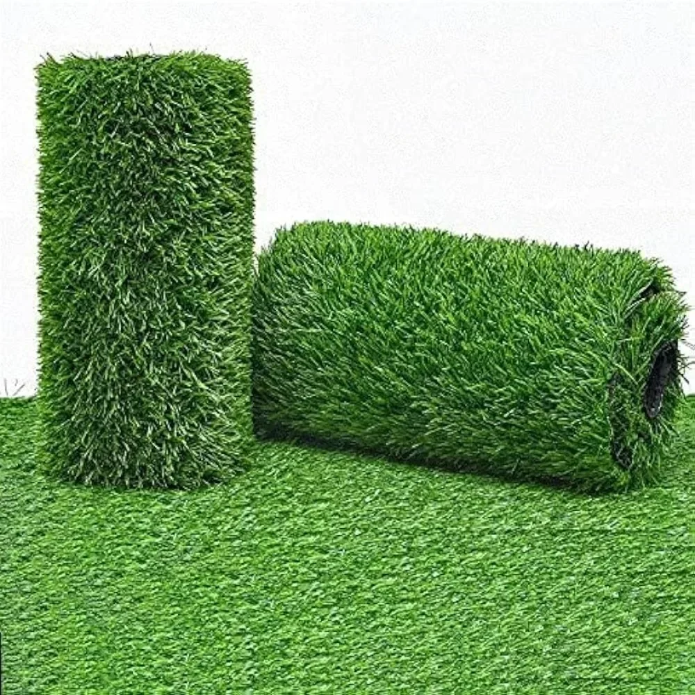 

Artificial Lawn Carpet, 1.18" Thick Synthetic Lawn Mat with Drain Holes, 3.3ft X 33ft Large Realistic Lawn Carpet Roll