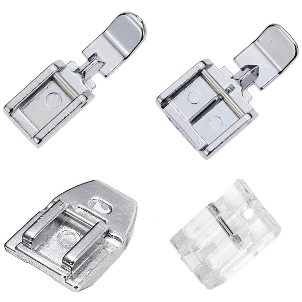 4Pcs Zipper Presser Foot Set Invisible Zipper Foot for Domestic Low Shank Snap-On Sewing Machine Narrow Zipper Foot Accessories