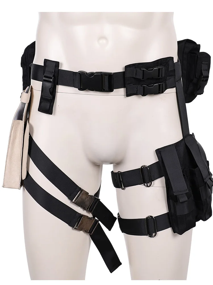 Leon Scott Kennedy Cosplay Riem Been Gunbag Handschoenen Pruik Volwassen Spel Fantasia Halloween Carnaval Party Kostuum Accessoires Rekwisieten - afbeelding 2