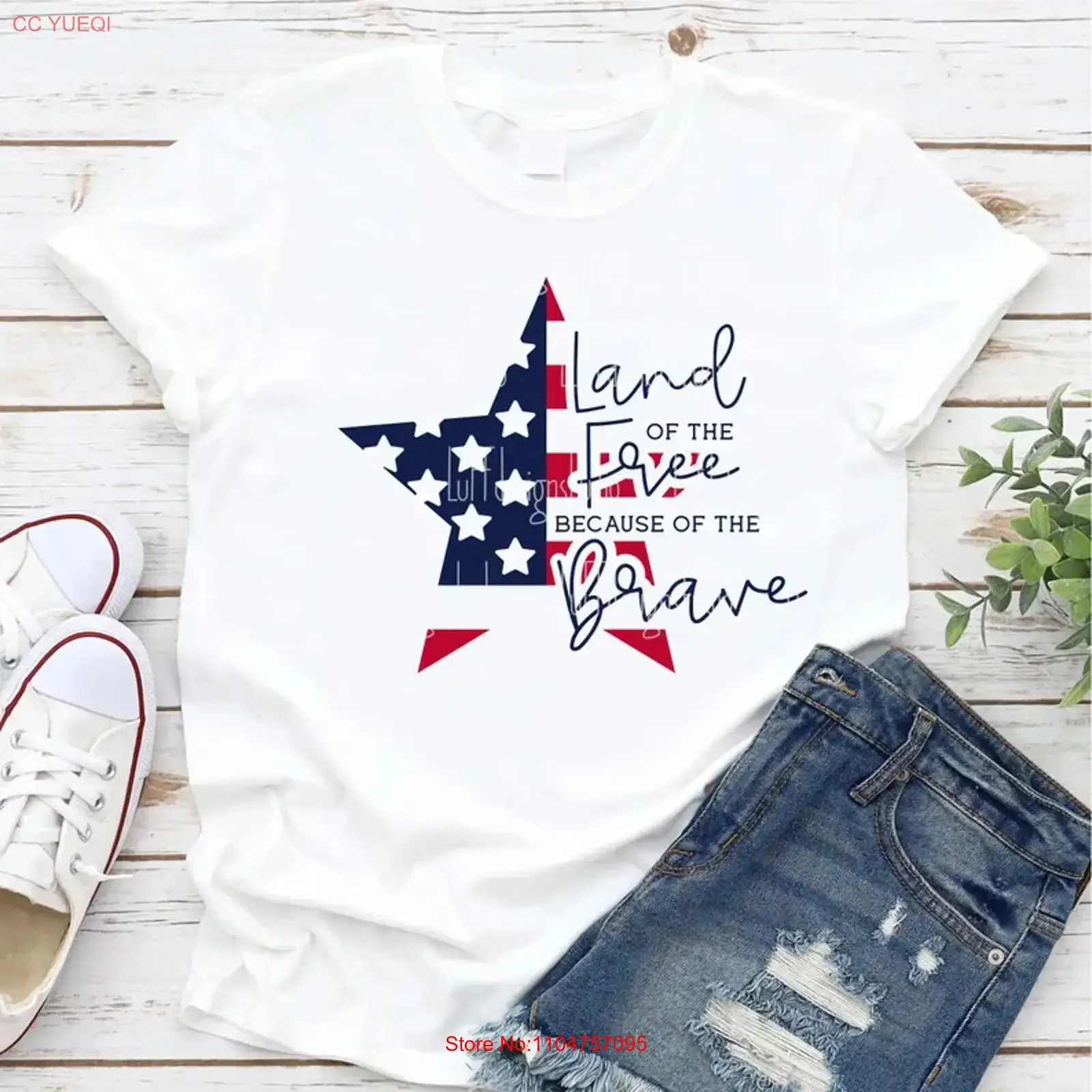 4th Of July Land The Free American Flag T shirt White vintage Washed Soft Top For Everyday Wear homme Slightly Breathable