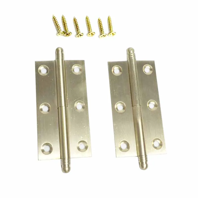 Lift-Off Hinge 2PCS 2.5Inch/62mm Handedness Mini Brass Lift Off Hinges with Screws Detachable Slip Joint Rising Butt Door Hinges