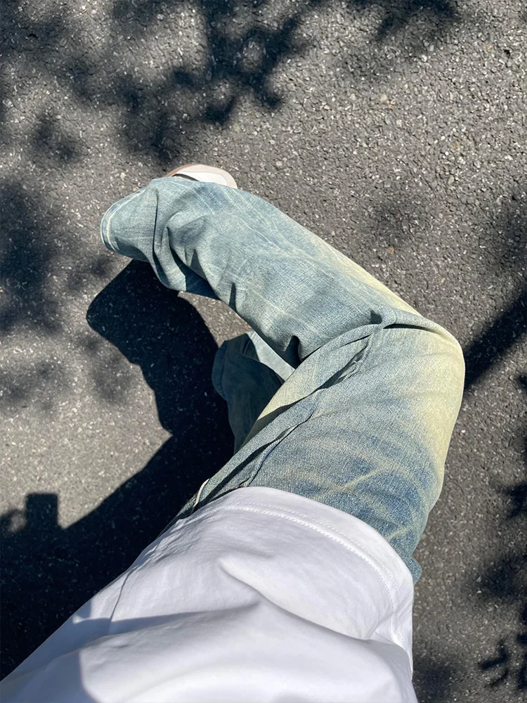 

American Sle Cleanfit Men's Straight Leg Jeans Spring Autumn Trendy High Waist Wide Leg Pants Casual Loose Fit Jeans