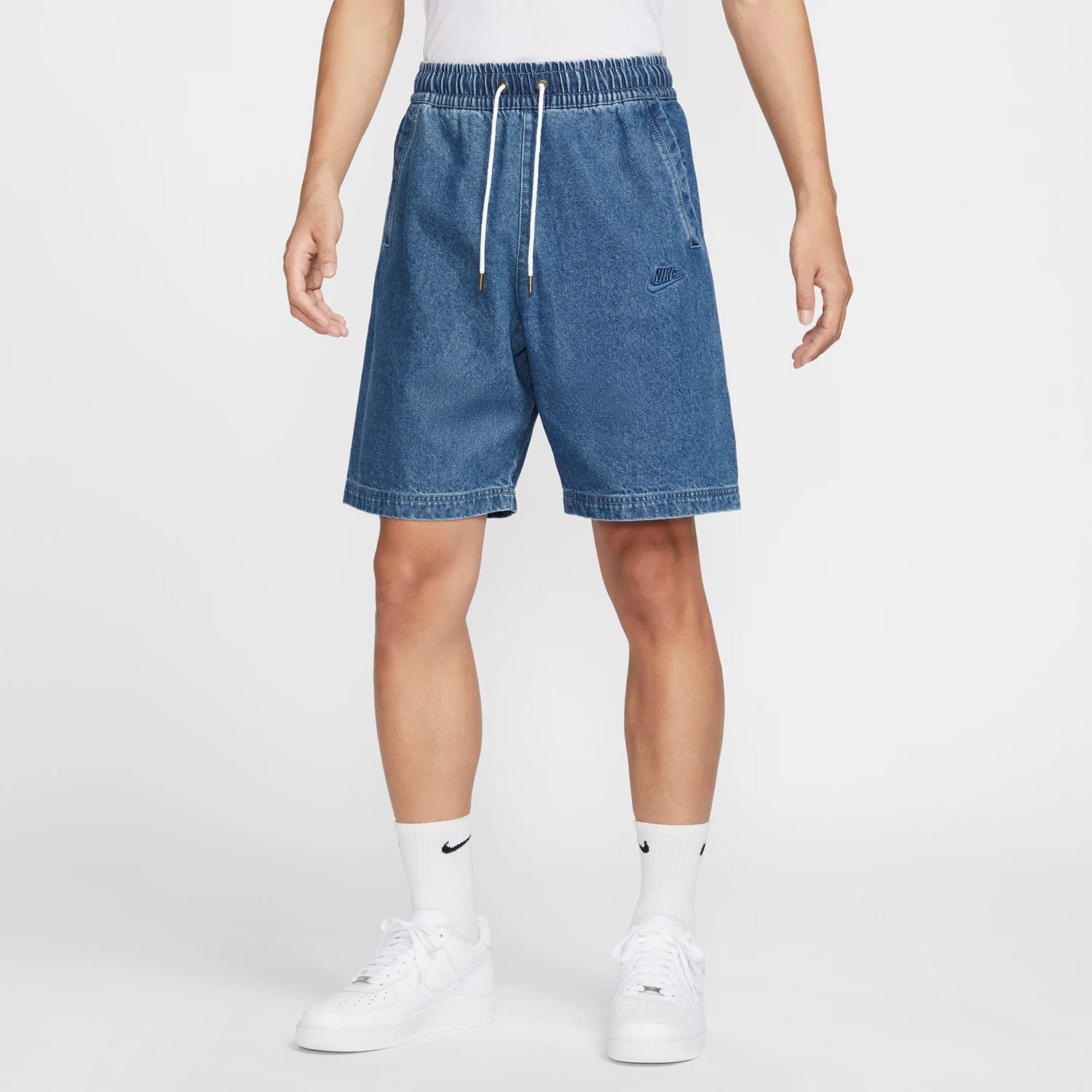 

Nike Official Authentic 2024, новые мужские повседневные спортивные джинсовые шорты с вышивкой HQ1470-441