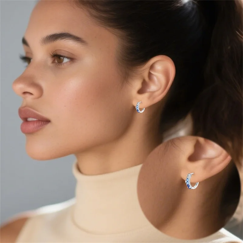New 925 Sterling Silver Sparkling Zircon Four-Leaf clover Women Earrings Brilliant Wedding Engagement Star Earrings Jewelry Gift image 10