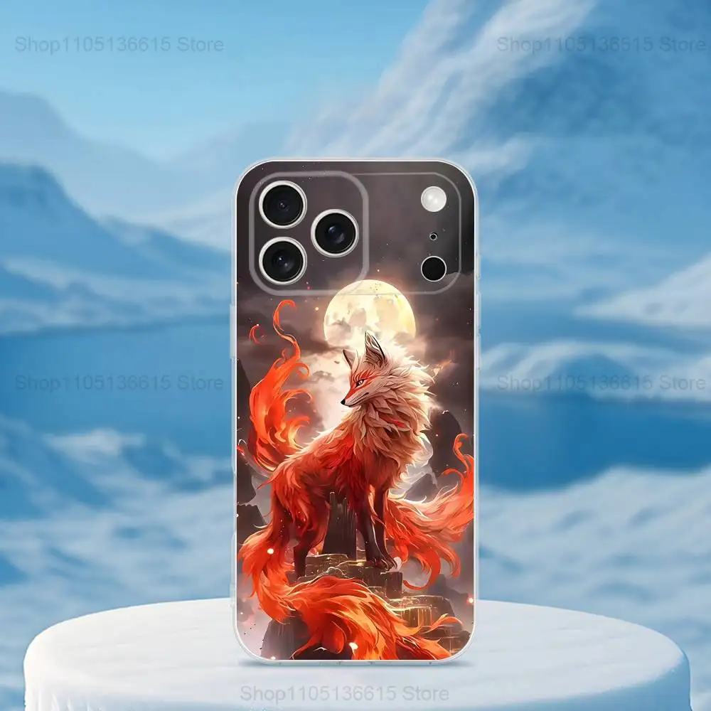 Funda de teléfono Cool Painting Art Fox para iPhone 16,15,14,13,12,11,17 Pro,Max,Plus,X,XS,XR,SE,Mini cubierta suave transparente